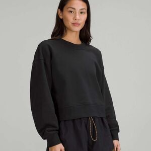 Lululemon Perfectly Oversized Cropped Crew French Terry In Black